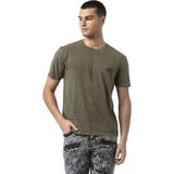Cipo & Baxx Erkek Regular Fit Bisiklet Yaka Kısa Kollu Basic Tişört CT808 - Haki - 5XL