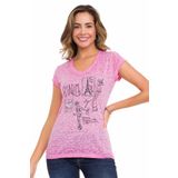 Cipo & Baxx Taşlı Desenli Pembe Tişört WT344