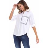 Cipo & Baxx WH128 Sırt Detaylı Beyaz Kadın Gömlek10 - XL
