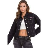 Cipo & Baxx WJ212 Basic Kısa Kadın Jeans Ceket - Mavi - L