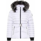 Cipo & Baxx WM132 Kürklü Beyaz Kadın Şişme Mont - XL