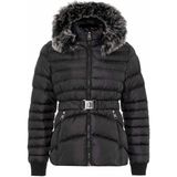 Cipo & Baxx WM132 Kürklü Siyah Kadın Şişme Mont - XL