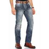 Cipo&Baxx C-0751 Gri Kalın Dikişli Fermuarlı Erkek Kot Pantolon