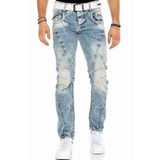 Cipo&Baxx C-0894A Mavi Dikişli Eskitilmiş Erkek Kot Pantolon