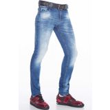 Cipo&Baxx CD319B Açık Mavi Slim Fit Dar Paçalı Erkek Kot Pantolon