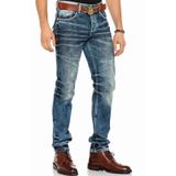 Cipo&Baxx CD328 Yıkanmış Lacivert Regular Fit Erkek Kot Pantolon