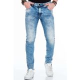 Cipo&Baxx CD445 Mavi Eskitilmiş Denim Slim Fit Erkek Kot Pantolon