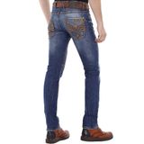 Cipo&Baxx CD483 Mavi Cepleri İşlemeli Yıkamalı Erkek Kot Pantolon