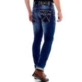 Cipo&Baxx CD485 Mavi Eskimiş Yıkamalı Koyu Erkek Kot Pantolon