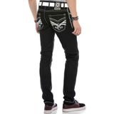 Cipo&Baxx CD553 Nakışlı Siyah Erkek Kot Pantolon
