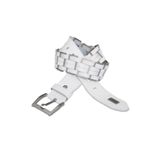 Cipo&Baxx Cg144 Metal Örme Hakiki Deri Beyaz Erkek Kemer