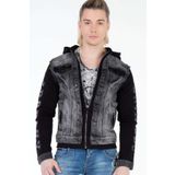 Cipo&Baxx Cj155 Kolları Penye Kapşonlu Erkek Kot Ceket