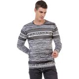 Cipo&Baxx CP244 Gri Hiyeroglif Desen Erkek Kazak