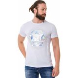 Cipo&Baxx Ct720 Taşlı Folyo Baskılı Beyaz Tişört