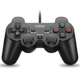 Cipon PS-2 Konsolu için Kablolu Kontrolör, Siyah Uzaktan Kumandalar, Çift Titreşimli PS-2 Aksesuarları Gamepad, 71 IN Kablo