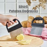 Cips Patates Doğrayıcı, Sihirli Patates Doğrayıcı, Tırtıklı Patates Dilimleme Doğrama Aparatı