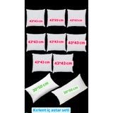 ÇIQRIK HOME 10 Adet Fermuarlı Kırlent Iç Yastık Kılıf Set Astar Ebat: 8 Adet:43x43 Cm 2 Adet:30x50 cm(RENK:BEYAZ