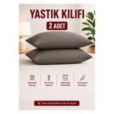 ÇIQRIK HOME 2 Adet Fermuarlı Antrasit Yastık Kılıfı