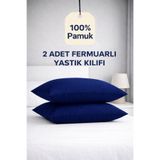 ÇIQRIK HOME 2 Adet Fermuarlı Lacivert Yastık Kılıfı