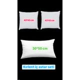 ÇIQRIK HOME 3 Adet Fermuarlı Kırlent Iç Yastık Kılıf Set Astarı Ebat: 2 Adet:43x43 Cm 1 Adet:30x50 cm(RENK:BEYAZ