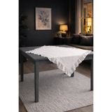 ÇIQRIK HOME Fırfırlı Beyaz Runner Fırfırlı Fiskos Örtüsü Fırfırlı Masa Örtüsü