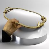 Çırağan Ayaksız Aynalı Oval Sunum Tepsisi 35CM