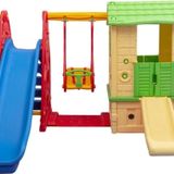 Çırak Çocuk Oyun Evi İki Kapılı Çocuk Büyük Kaydırak Salıncak Büyük Set Çocuk Aktivite Evcilik Çocuk Parkı