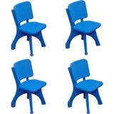 Çırak Çocuk Sandalye Takımı - 4 Adet Renkli Sandalyeler - Anaokulu - Kreş Sandalye - Küçük Sandalye - Mavi