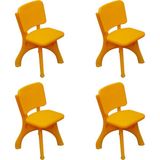 Çırak Çocuk Sandalye Takımı - 4 Adet Renkli Sandalyeler - Anaokulu - Kreş Sandalye - Küçük Sandalye - Sarı