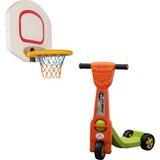 Çırak Duvar Basket Potası - 3 Tekerlekli Scooter Set - Aktivite - Spor Seti - Çocuk Scooter - Çocuk Spor - Turuncu