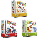 Circle Toys 3'lü Baby Puzzle Seti Çiftlik, Orman, Sevimli Araç 2 - 4 Yaş Eğitici Oyun