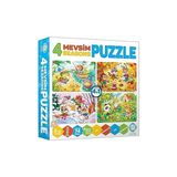 Circle Toys 4 Mevsim Puzzle + Kısa Mesafe Telsiz Elkitabı + Blue Focus Tangram 67 Parça + 8 Kitap - Hayır