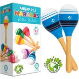 Circle Toys Ahşap Marakas 2'li - Mavi