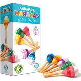 Circle Toys Ahşap Marakas 2'li Renkli Vurmalı Müzik Aleti Ahşap Malzeme ile Eğlenceli Oyun