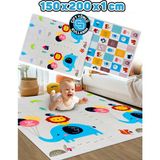 Circle Toys Arkadaşım Fil + Bilgili Kutular , Katlanabilir Çocuk Oyun Halısı - 150X200X1 cm - Taşıma Çantası Yanında - 150 x 200 x 1 cm - Renkli