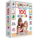 Circle Toys Bebek Eğitim Kartları – Türkçe-İngilizce 100 Sözcük, Renkli Çerçeveli Dayanıklı Kağıt Öğrenme Seti