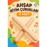 Circle Toys Doğal Ahşap Ritim Çubukları 2’li Çocuk Müzik ve Ritim Oyuncağı (2 Adet)