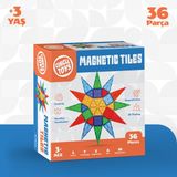 Circle Toys Magnetic Tiles Manyetik Yapı Blokları 36 Parça 3D Steam Eğitici Çocuk Oyuncağı ve Inşa Seti