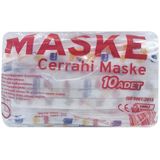 Circles Desenli Tek Kullanımlık Çocuk Maskesi Telli 10'lu