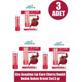 Cire Aseptine Lip Care Cherry Renkli Dudak Bakım Kremi 4,5 gr 3 Adet - Kırmızı