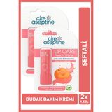 Cire Aseptine Lip Care Peach (Şeftali) Renkli Dudak Nemlendirici 4,5 G x 2 Adet - Dudak Bakım Kremi
