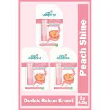 Cire Aseptine Lip Care Peach Shine Renkli Dudak Bakım Kremi 4,5 Gr 3 Adet
