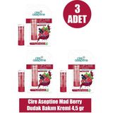 Cire Aseptine Mad Berry Dudak Bakım Kremi 4,5 gr 3 Adet - Kırmızı