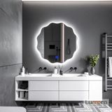 Cirelia Led'li Lazer Kumlamalı Lavabo & Banyo Aynası (Dokunmatik Sensörlü) beyaz ledli 70 x 70
