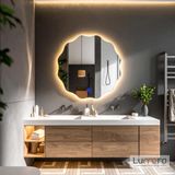 Cirelia Led'li Lazer Kumlamalı Lavabo & Banyo Aynası (Dokunmatik Sensörlü) günışığı ledli 60 x 60