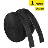 Cırt Cırtlı Bant, 1 Metre Siyah Kaliteli Cırt Bant, Çift Taraflı Cırt En 2cm x Boy 1mt