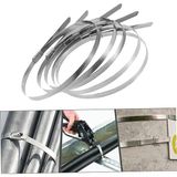 Cırt Kelepçe Metal Paslanmaz Çelik Kablo Zip Bağı Çok Amaçlı Bağlama 4.6X200 10 Adet - Çok Renkli
