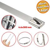 Cirt Kelepce Metal Paslanmaz Celik Kablo Zip Bagi Cok Amacli Baglama 4.6X300 1 Adet