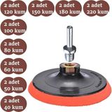 Cırt Zımpara + Matkap Bits Ucu Uç Vidalama Seti 115 mm 27 Parça - Çok Renkli