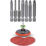 Cırt Zımpara + Matkap Bits Ucu Uç Vidalama Seti 115 mm 27 Parça - Standart